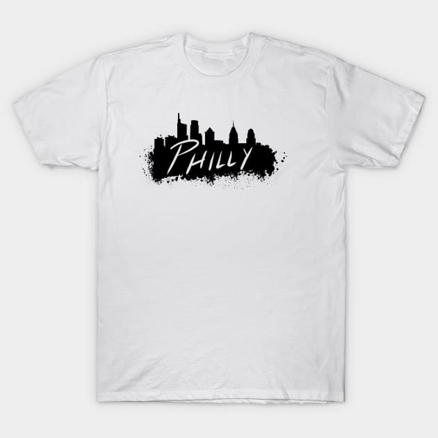 Philadelphia - Black T-Shirt by scornely